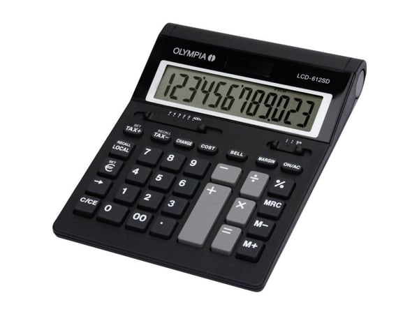 Olympia LCD 612 SD, Desktop, Grunnleggende, 12 sifre, 1 linjer, Sort