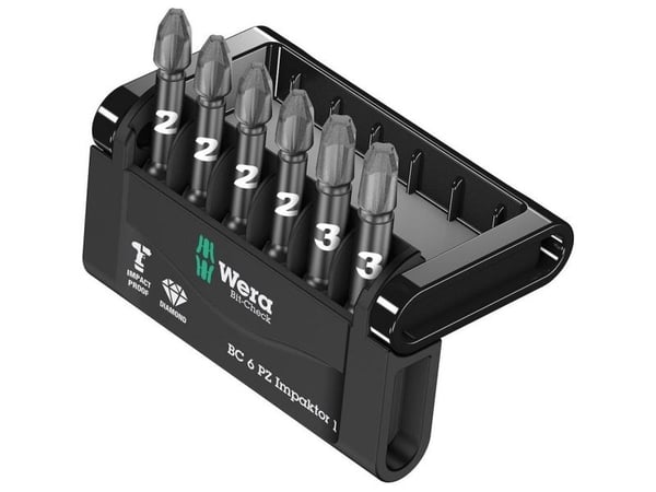 Wera Bit-Check, 6 stykker, Pozidriv, PZ 2, PZ 3, 4x PZ 2x50 mm 2x PZ 3x50 mm