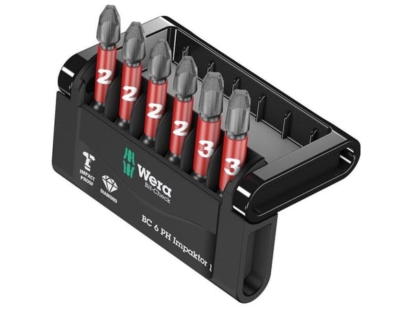 Wera Bit-Check, 6 kpl, Phillips, PH 2,PH 3, 4x PH 2x50 mm 2x PH 3x50 mm