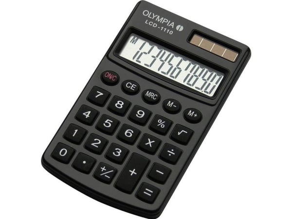 Olympia LCD 1110, Tasku, Perus, 10 lukua, 1 linjat, Musta