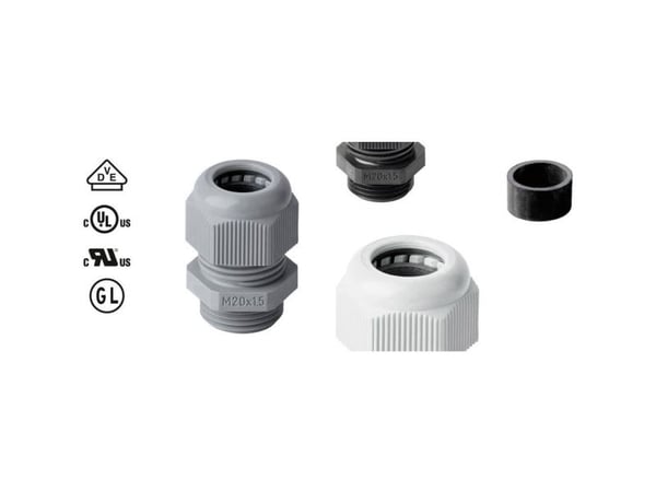 Jacob 50.632 Pa7035 50.632 Pa7035 Cable Gland With Strain Relief M32 Polyamide Grey-White Ral 7035 1 Pcs