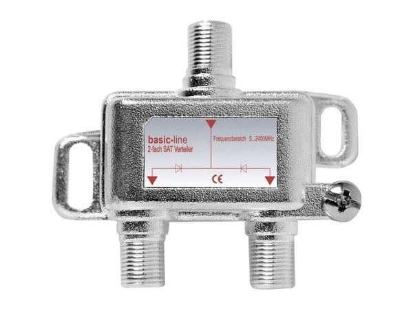 Renkforce Distributore SAT 2 vie 5 - 2200 MHz, Kabelfordeler, 5 - 2200 Mhz, Sølv, Hunstik
