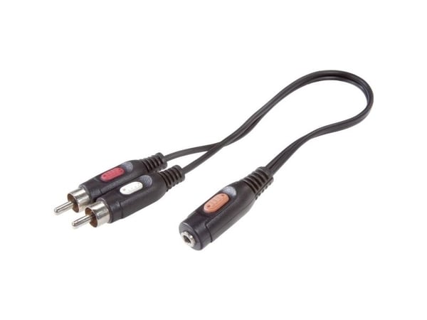 SpeaKa Professional SP-7870256, 2 x RCA, Hankoppling, 3,5mm, Honkoppling, 1,5 m, Svart