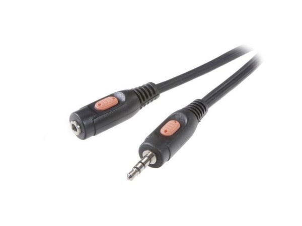 SpeaKa Professional jack lydforlengelseskabel [3,5 mm jackplugg - 3,5 mm jacktilkobling] 10,00 m sort