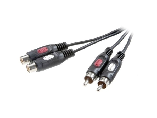 SpeaKa Professional SP-7870384 Phono lyd-forlengelseskabel (2x Cinch-plugg - 2x Cinch-kontakt) 2,50 m svart