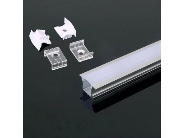 LED juostos profilis V-TAC, aliuminis, 2000x23x15,5mm, baltos spalvos.