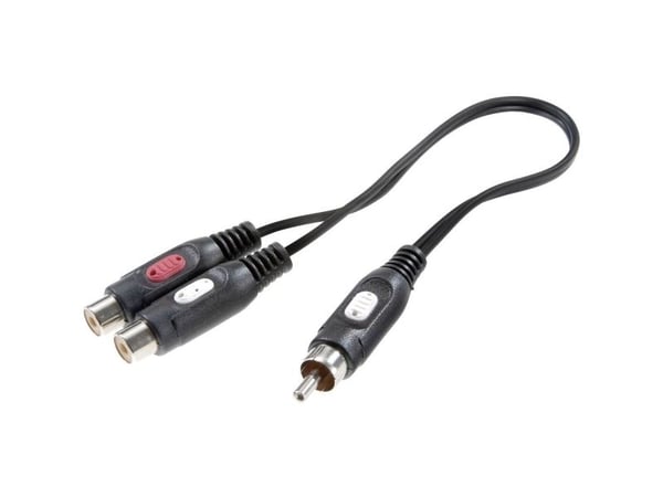SpeaKa Professional SP-7869820 phono audio Y-adapter (1x Cinch-kontakt - 2x Cinch-hunstykke) sort