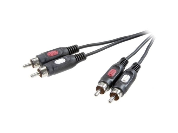 SpeaKa Professional SP-7869760, 2 x RCA, Hankjønn, 2 x RCA, Hankjønn, 0,5 m, Svart