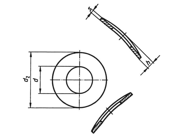 TOOLCRAFT A2,6 D137-A2 194664 Fjäderskivor Indvendig diameter: 2.8 mm M2.5 DIN 137 Rustfrit stål A2 100 stk