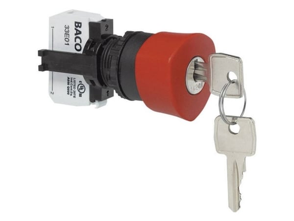 Nödstopptryckare frontbricka i plast BACO L22GM01E svart IP69K 1 st