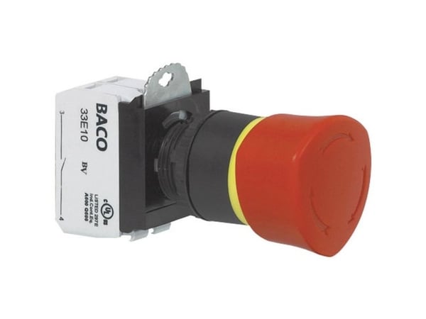 BACO L22ER01D Nødstopknap Frontring muovi, Sort 600 V 10 A IP69K 1 stk 1 stk