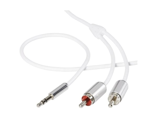 SpeaKa Professional SP-7870524, 2 x RCA, Hankjønn, 3.5mm, Hankjønn, 1,5 m, Aluminium, Hvit