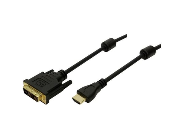 LogiLink - Sovitinkaapeli - HDMI naaras - DVI-D uros - 5 m - kaksoissuojattu - musta