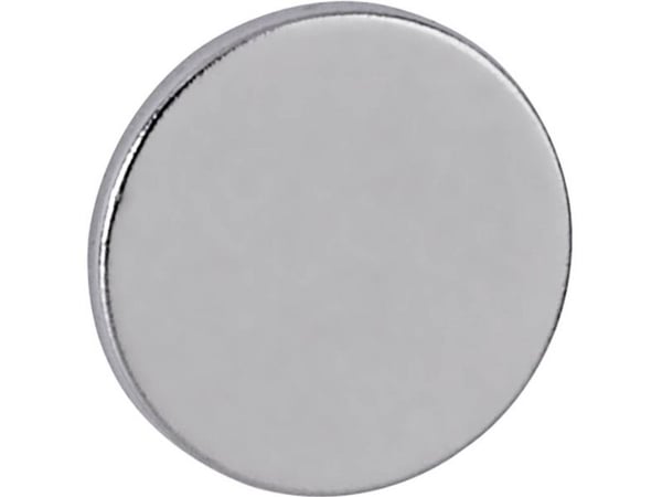 MAUL neodymmagnet, diameter: 10 x (H) 1 mm, nikkel, holdekraft: 0,5 kg, skive - 1 stk (6166196)