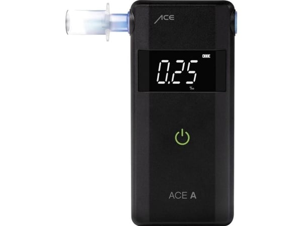 ACE alkoholtester sort 0 til 4 ‰ (ulike enheter), alarm, inkl. display, nedtelling