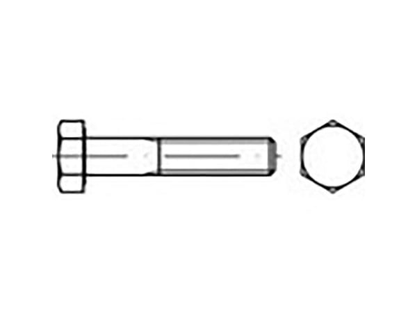 TOOLCRAFT TO-6858600 sekskantskrue M5 25 mm utvendig sekskant DIN 931 rustfritt stål V4A A4, 200 stk
