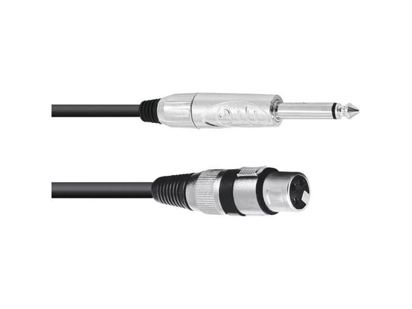Omnitronic 30225170, XLR (3-pin), Hunkjønn, 6.35mm, Hankjønn, 5 m, Svart