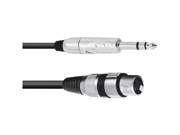 Omnitronic 30225182, XLR (3-pin), Hunkjønn, 6.35mm, Hankjønn, 2 m, Sort