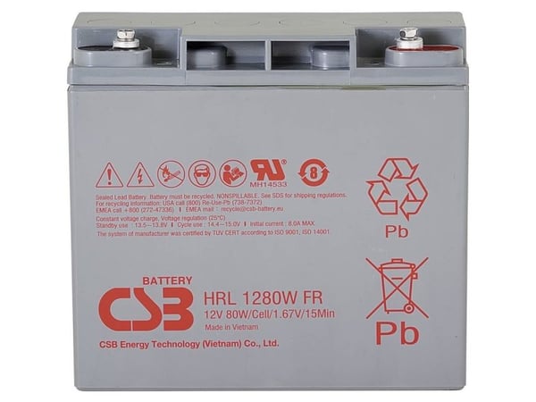 CSB Battery HRL 1280W high-rate longlife blybatteri 12 V 20 Ah