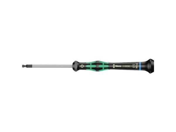 Wera 2052 Elektroniikka ja hienomekaniikka Kuusikulmainen ruuvimeisseli Avaimen leveys: 3 mm Terän pituus: 60 mm