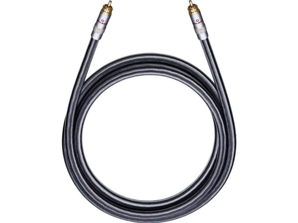 OEHLBACH XXL Sub Xtreme 220, RCA, Hankjønn, RCA, Hankjønn, 2,2 m, Sort, Sølv