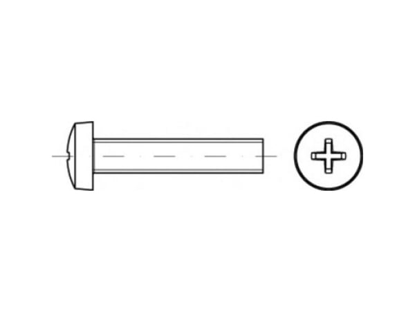 TOOLCRAFT TO-5430636 linsekammerskruer M4 16 mm kryss spor Philips stål galvanisert - 2000 stk