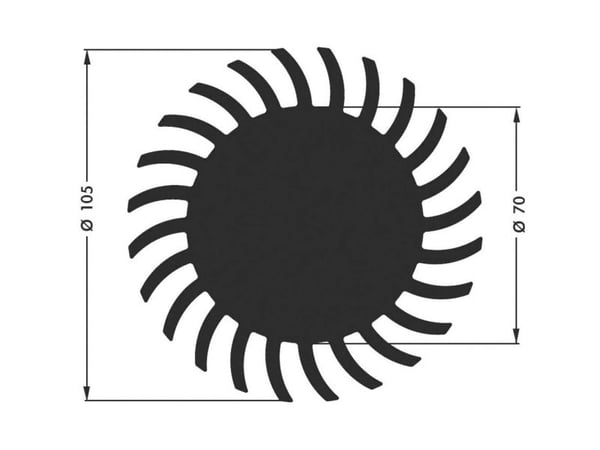 Fischer Elektronik SK 584 25 SA LED-kølelegemer 1,5 K/W (Ø x H) 105 mm x 25 mm