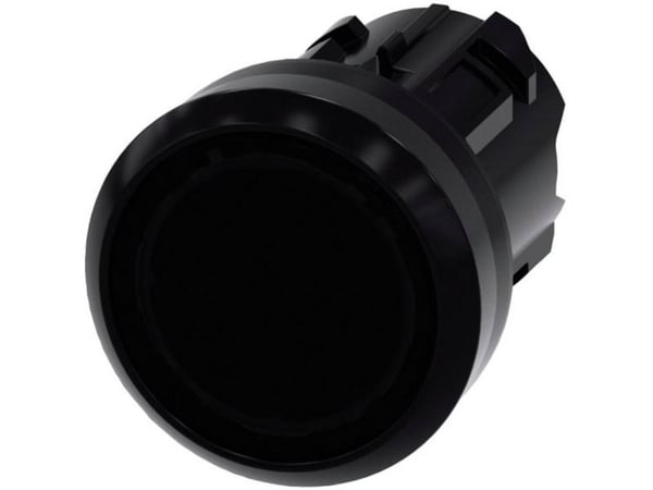 Siemens 3SU10010AB100AA0 3SU1001-0AB10-0AA0 Kevyt painike Eturengas muovi, Pyöreä painike Musta 1 kpl