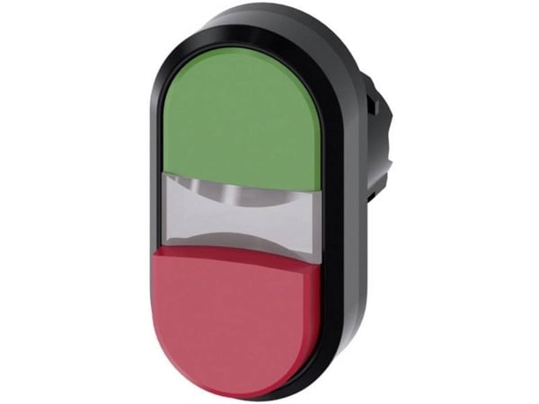 Valaistu painonappi kaksinkertainen 22mm pyöreä muovi vihreä punainen Painonapit tasainen / korkea 3SU1001-3BB42-0AA0