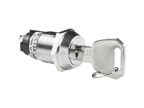 NKK Switches CKL12BFW01 nyckelbrytare 250 V/AC 3 A 1 x On/On 1 x 90° 1 st