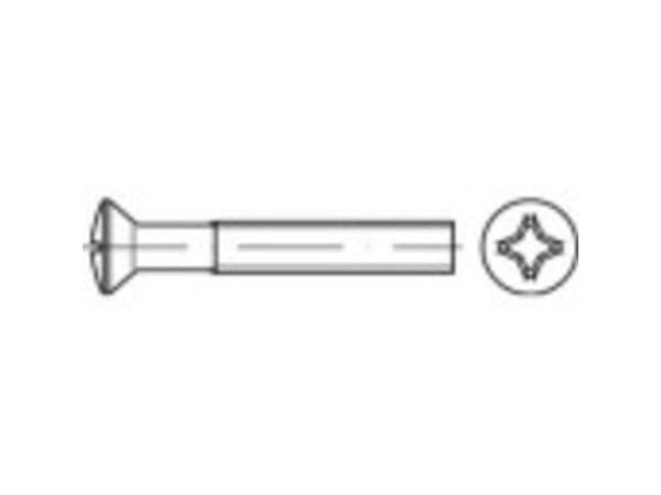 TOOLCRAFT senkebords-/linseskruer M5 60 mm Philips kryssforsenket galvanisert stål 200 stk.