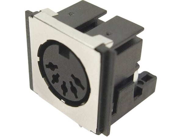 Cliff FM6725 DIN rundkontakt tilkobling, innbygging horisontal poltall: 5 sort 1 stk