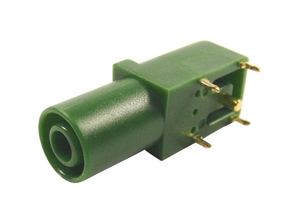 Cliff FCR7350G sikkerhetslaboratorietilkobling, vinklet, stift-diameter: 4 mm, grønn, 1 stk