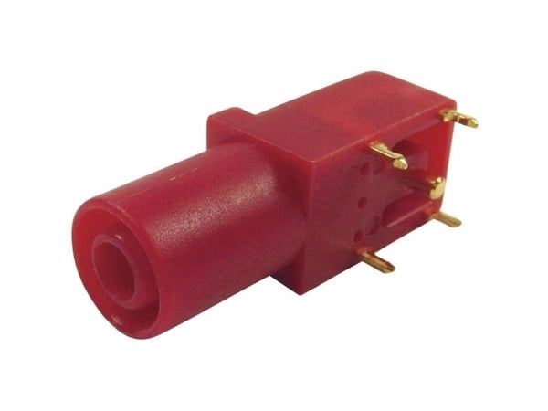 Cliff FCR7350R sikkerhetslaboratorietilkobling, vinklet, stift-diameter: 4 mm, rød, 1 stk