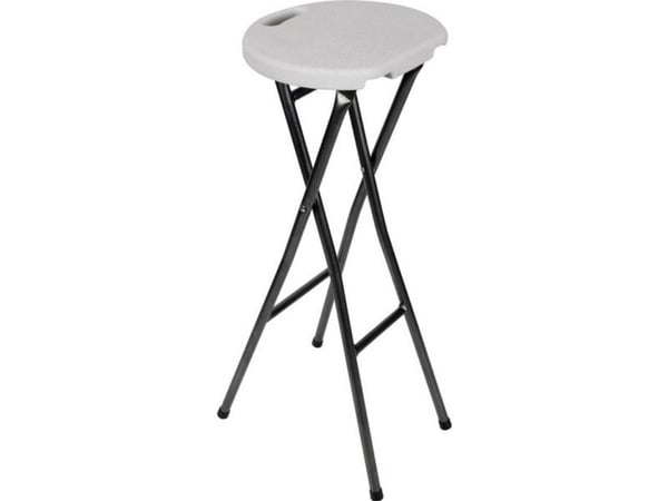 Perel FP145, Hård sits, Rund, Svart, Vit, Polyeten, Stål, Solid, 4 ben