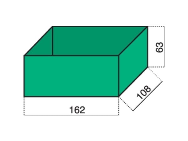 Hünersdorff sortimentskuffert-innsats (L x B x H) 162 x 108 x 63 mm, antall rom: 1, innhold 1 stk