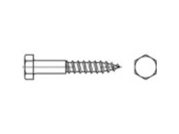 TOOLCRAFT 1061223 unbrakoskruer 10 mm, 150 mm utvendig sekskant DIN 571 rustfritt stål A2 (10 stk.)