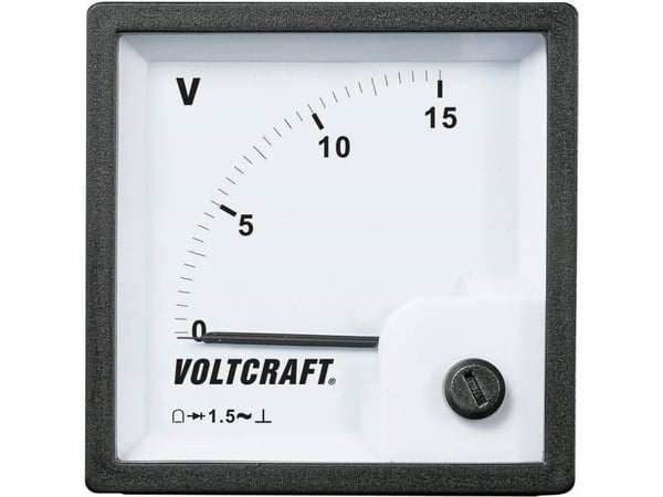 VOLTCRAFT AM-72x72/15V analogt innbyggingsmåleinstrument 15 V dreiespole