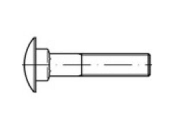 TOOLCRAFT 1061495 rund-/flate skruer M6 75 mm firkant DIN 603, rustfritt stål A4, 10 stk
