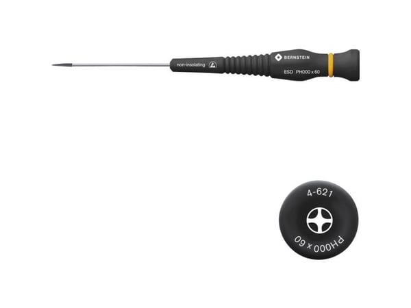 BERNSTEIN Tools for Electronics 4-621 stjärnskruvmejsel PH 000 klinglängd 60 mm
