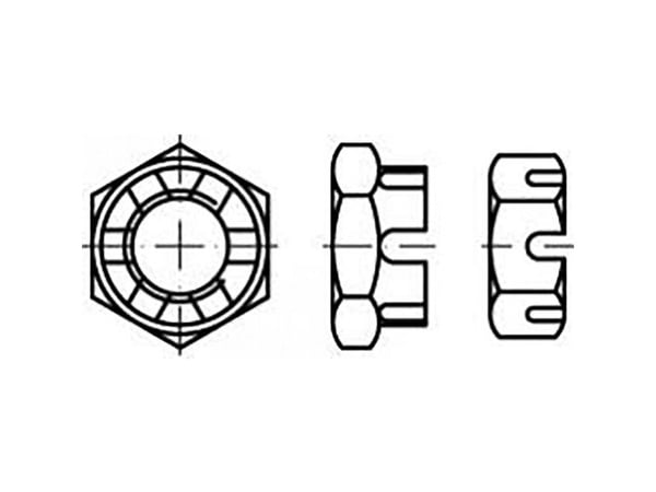 TOOLCRAFT TO-6864333 kronemuttere M24 DIN 979 stål 25 stk