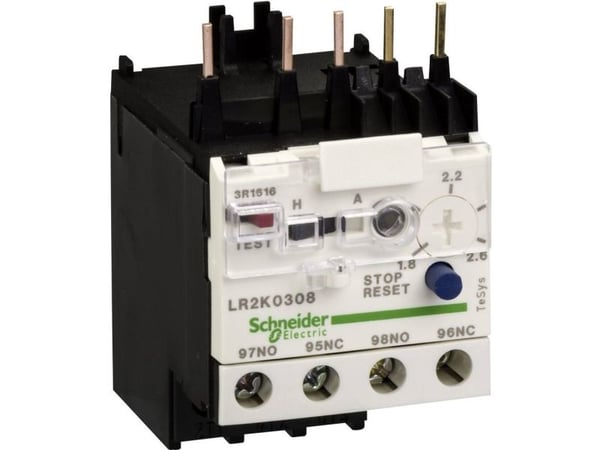 Schneider Electric LR2K0312, Musta, Valkoinen, BS 4941 IEC 60947 NF C 63-650 VDE 0660 IP2x CSA UL, 6 A, 45 x 65 x 58 mm, 145 g, -20 - 55 °C