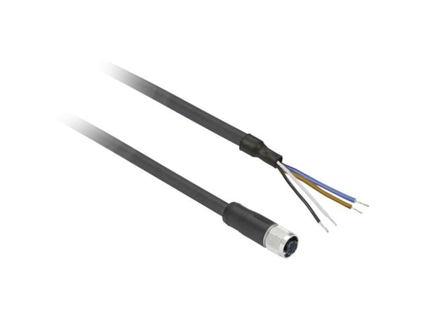 Schneider Electric XZCP1141L2, 2 m, M12, Naarasliitin, Musta, Polyuretaani (PUR), -40 - 80 °C