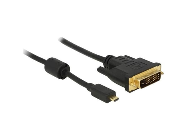 Delock - Sovitinkaapeli - dual link - DVI-D uros - micro HDMI uros - 2 m - musta