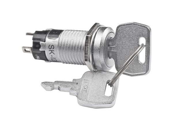 NKK Switches SK12BAW01 Avainkytkin 250 V/AC 1 A 1 x On/On 1 x 90 ° 1 kpl
