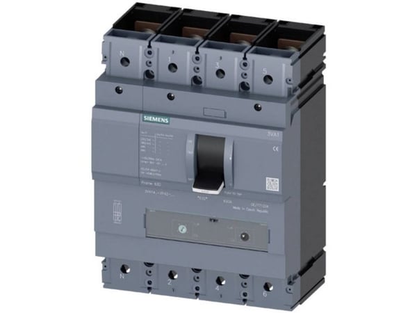 Siemens 3VA1463-5FF42-0AA0 Strömbrytare 1 st Inställningsområde (ström): 441 - 630 A Kopplingsspänning (max.): 690 V/AC, 600 V/DC (B x H x D) 184 x...