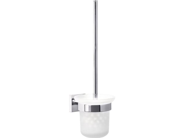 TESA 40233, Toalettbørste og holder, Kromfarget, Hvit, Metall, Metall, 116 mm, 390 mm
