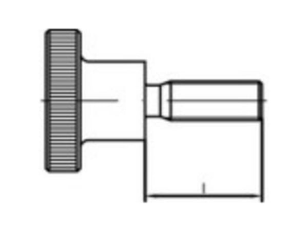 TOOLCRAFT 1060869 tommelskruer M6 25 mm DIN 464 rustfritt stål, 10 stk