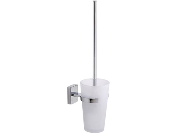 TESA 40260, Toalettbørste og holder, Kromfarget, Hvit, Metall, Metall, 92 mm, 416 mm