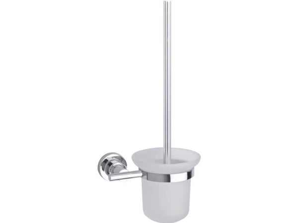 TESA 40289, Toalettbørste og holder, Kromfarget, Hvit, Metall, Metall, 160 mm, 385 mm